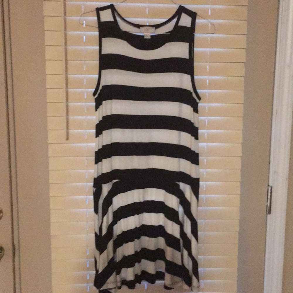 Black and White striped Loft dress
